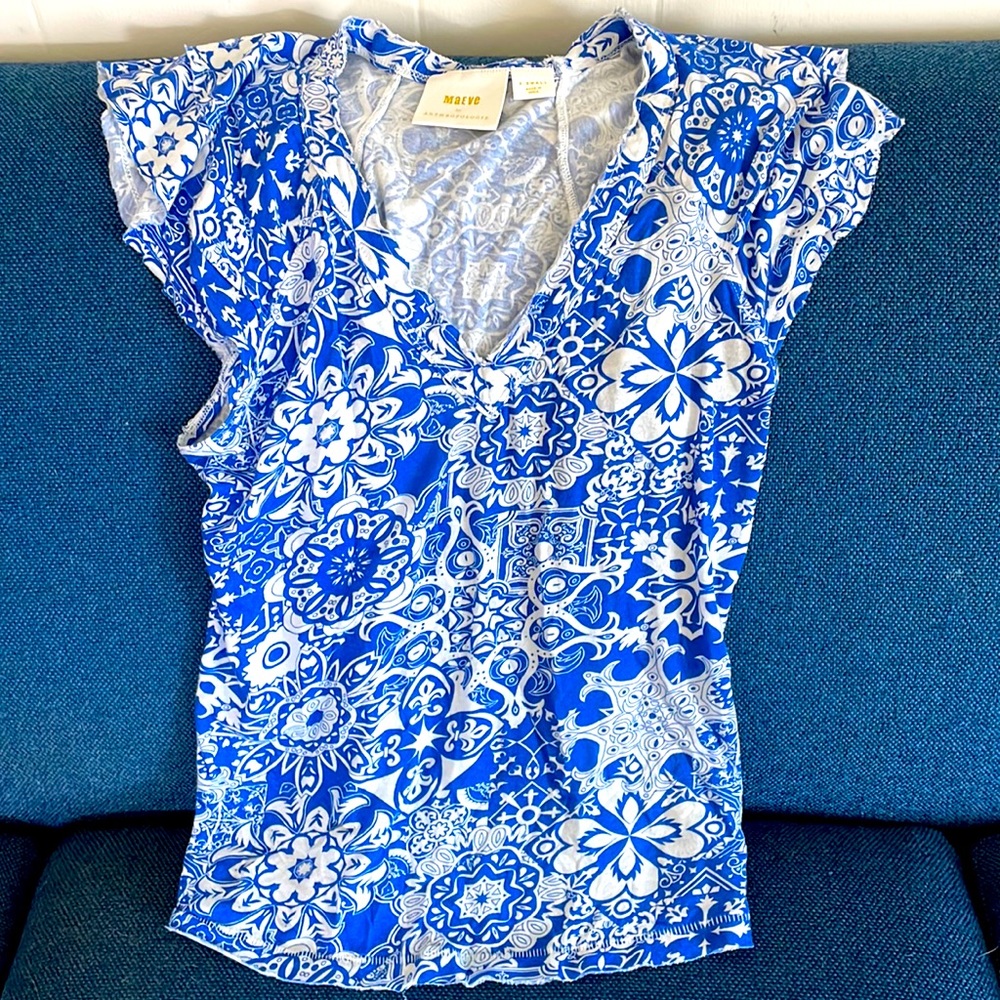 Maeve by Anthropologie flutter top XS